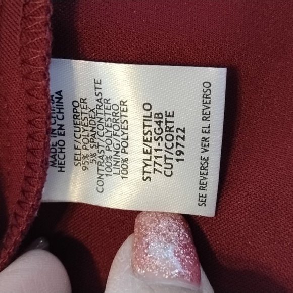 City Triangles Jr. Girl Mini Deep Ruby Dress With Short Lace Sleeves, S: 3 NWT - Picture 6 of 15